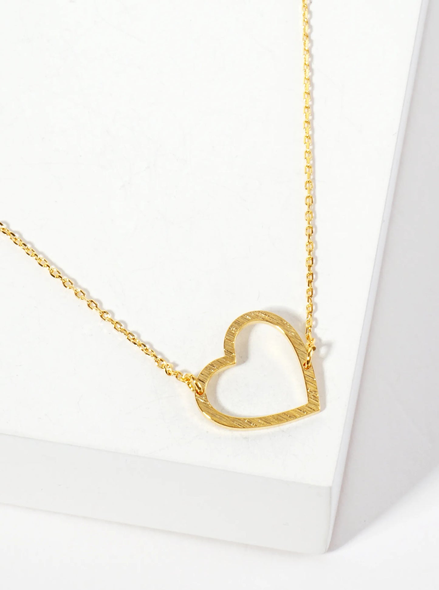 18K Gold Dipped Brass Heart Pendant Necklace