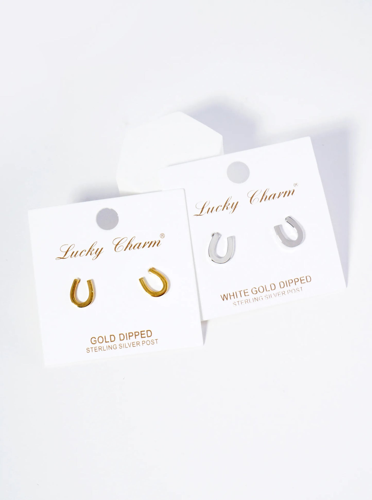 18K Gold Dipped Brass Horseshoe Stud Earrings