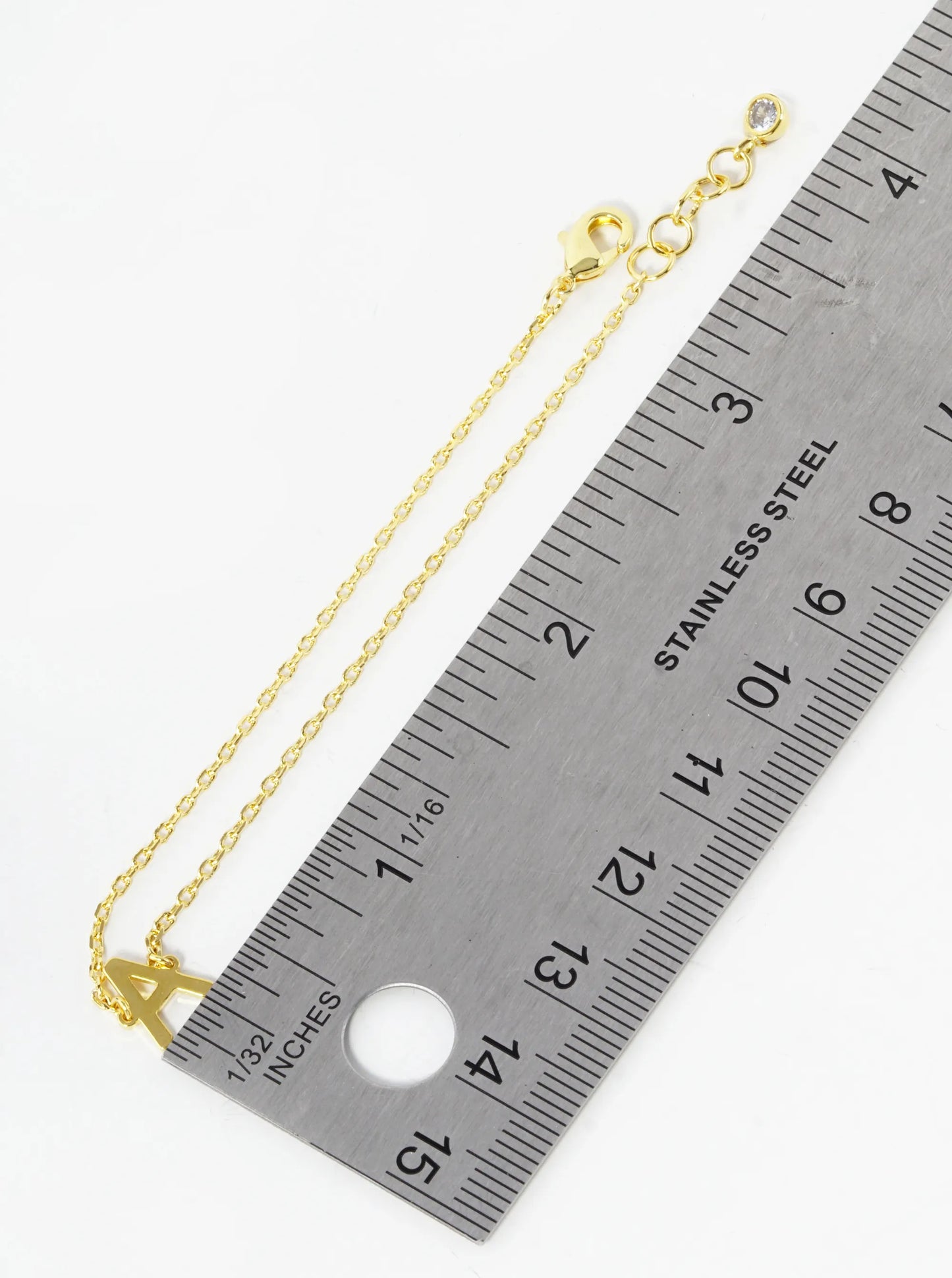 18K Gold Dipped Brass Initial Chain Bracelet
