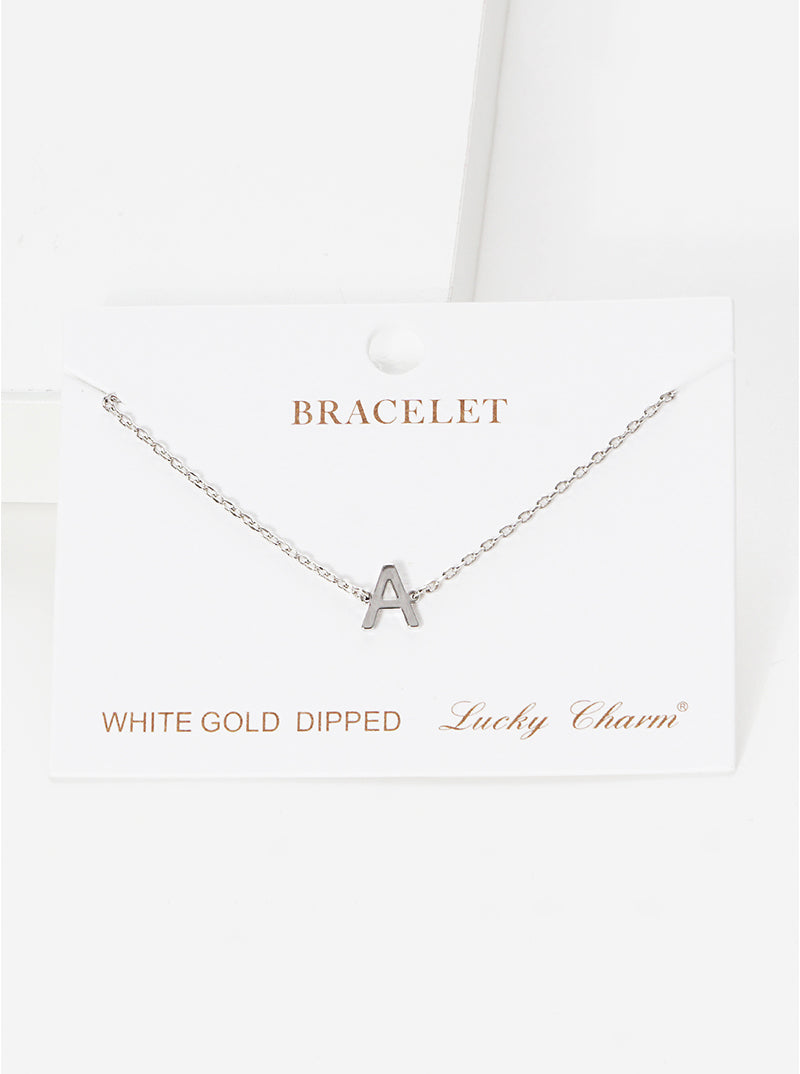 18K Gold Dipped Brass Initial Chain Bracelet