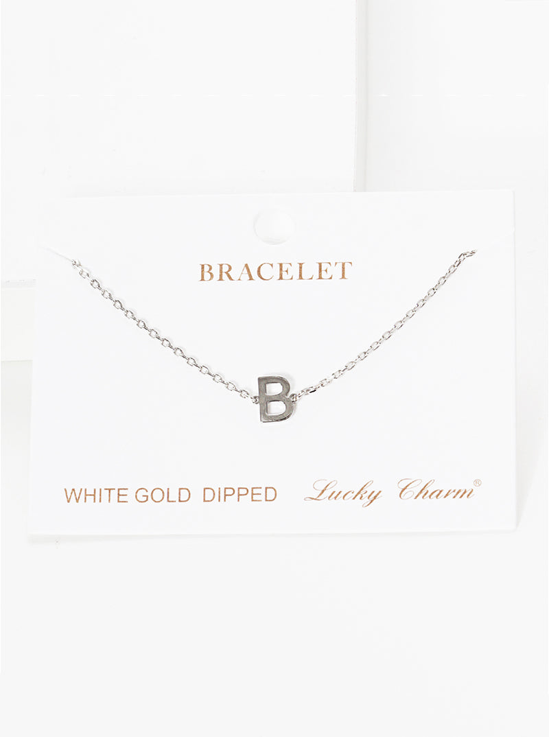 18K Gold Dipped Brass Initial Chain Bracelet
