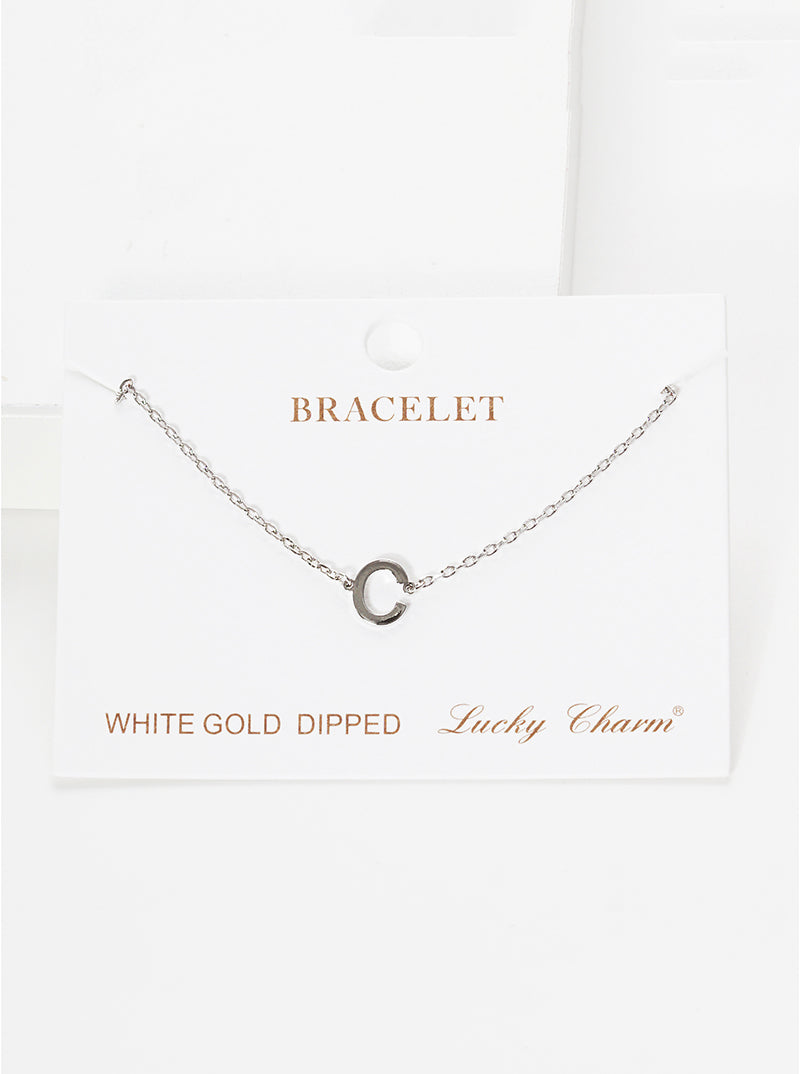 18K Gold Dipped Brass Initial Chain Bracelet