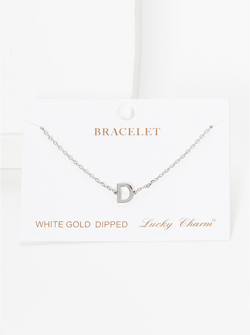 18K Gold Dipped Brass Initial Chain Bracelet