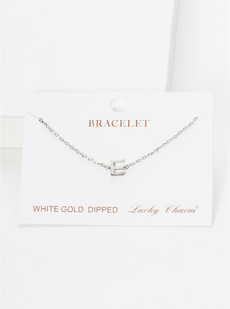 18K Gold Dipped Brass Initial Chain Bracelet