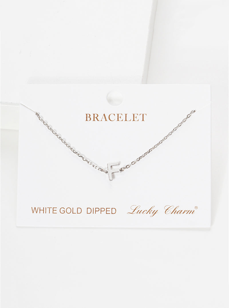 18K Gold Dipped Brass Initial Chain Bracelet