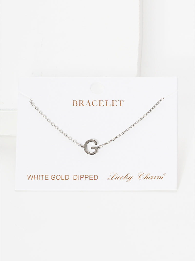 18K Gold Dipped Brass Initial Chain Bracelet