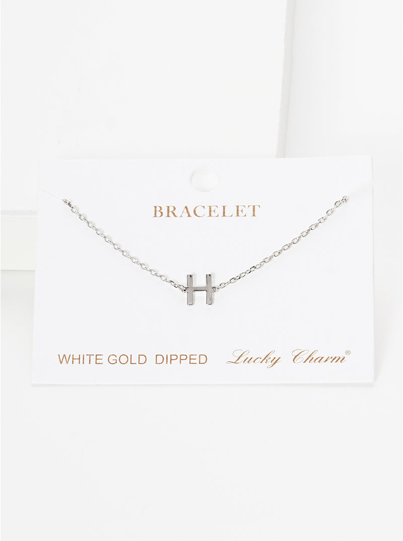 18K Gold Dipped Brass Initial Chain Bracelet