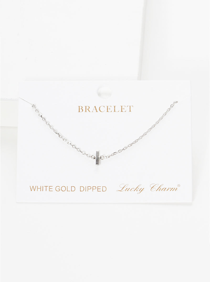 18K Gold Dipped Brass Initial Chain Bracelet