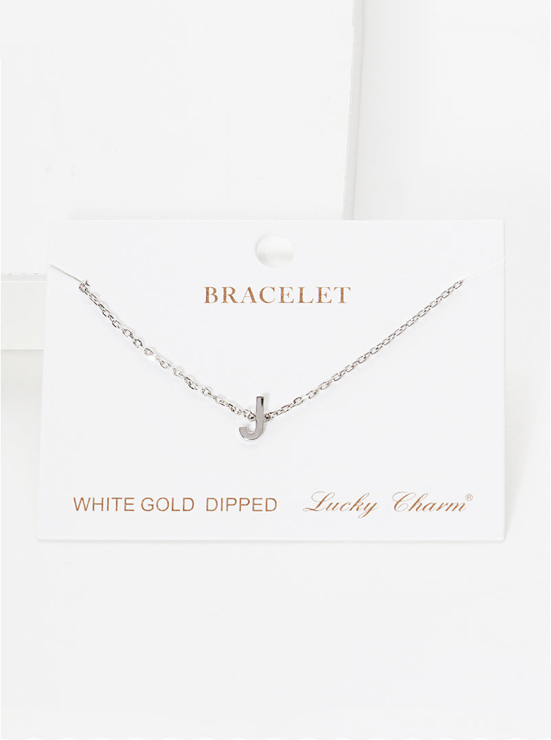 18K Gold Dipped Brass Initial Chain Bracelet