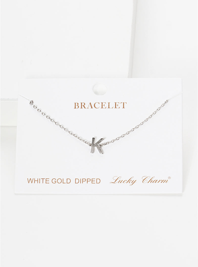18K Gold Dipped Brass Initial Chain Bracelet
