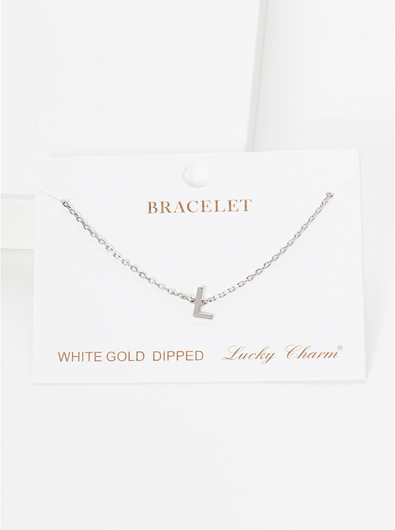 18K Gold Dipped Brass Initial Chain Bracelet