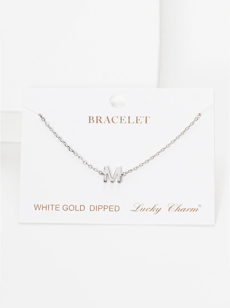 18K Gold Dipped Brass Initial Chain Bracelet