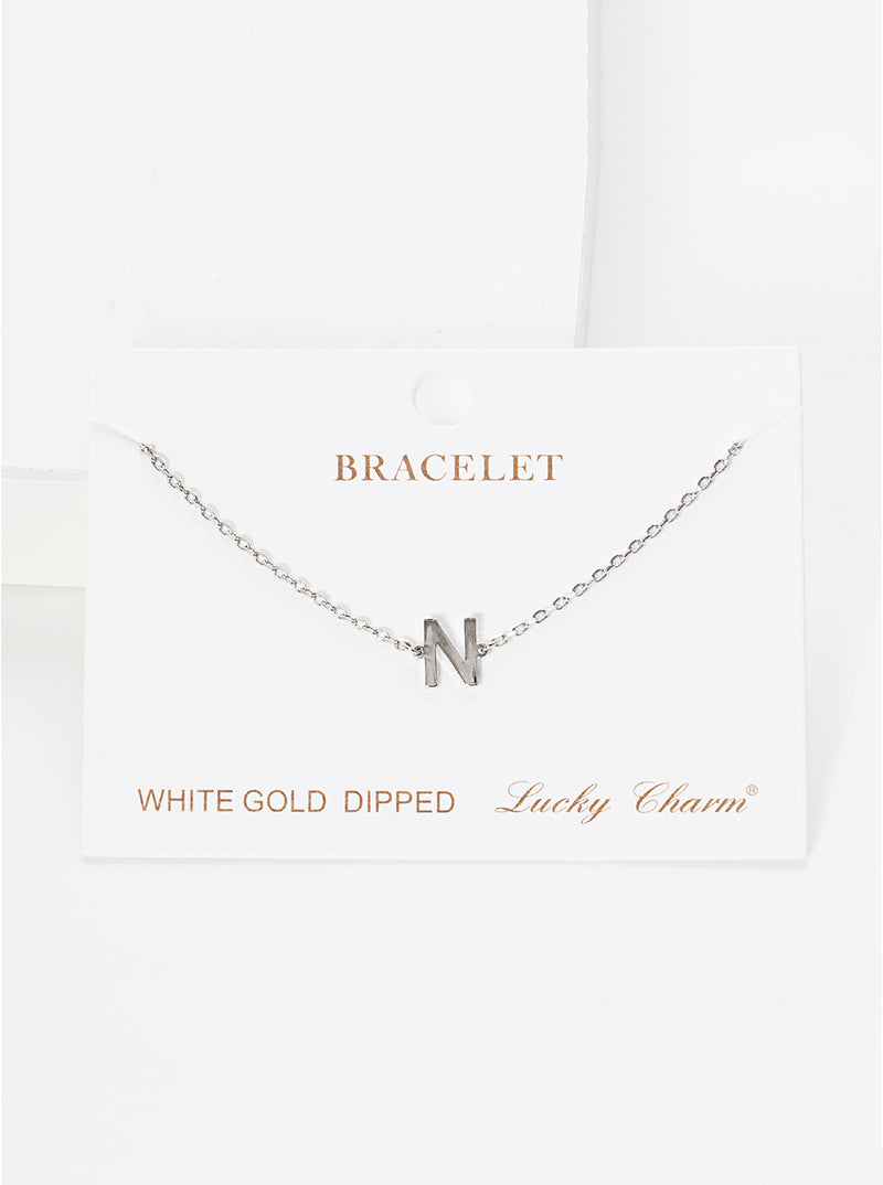 18K Gold Dipped Brass Initial Chain Bracelet