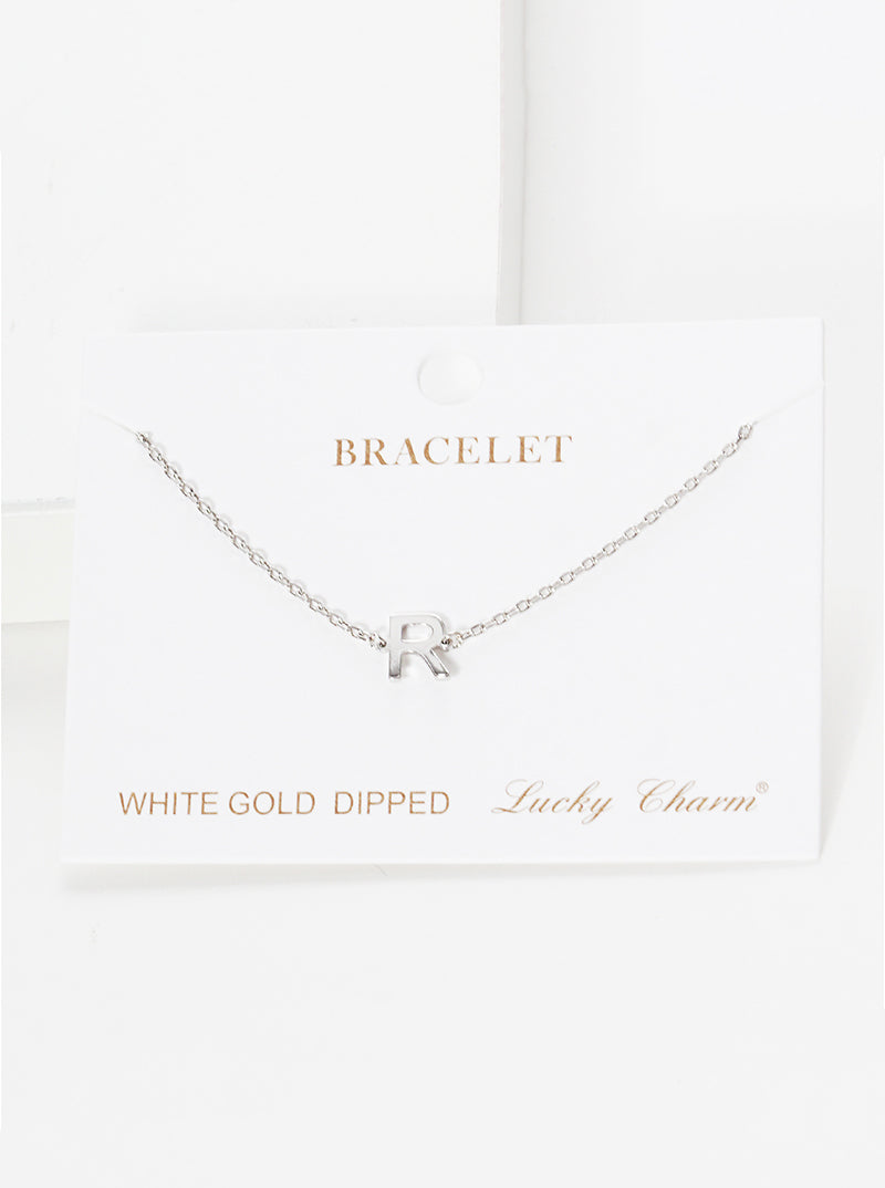 18K Gold Dipped Brass Initial Chain Bracelet