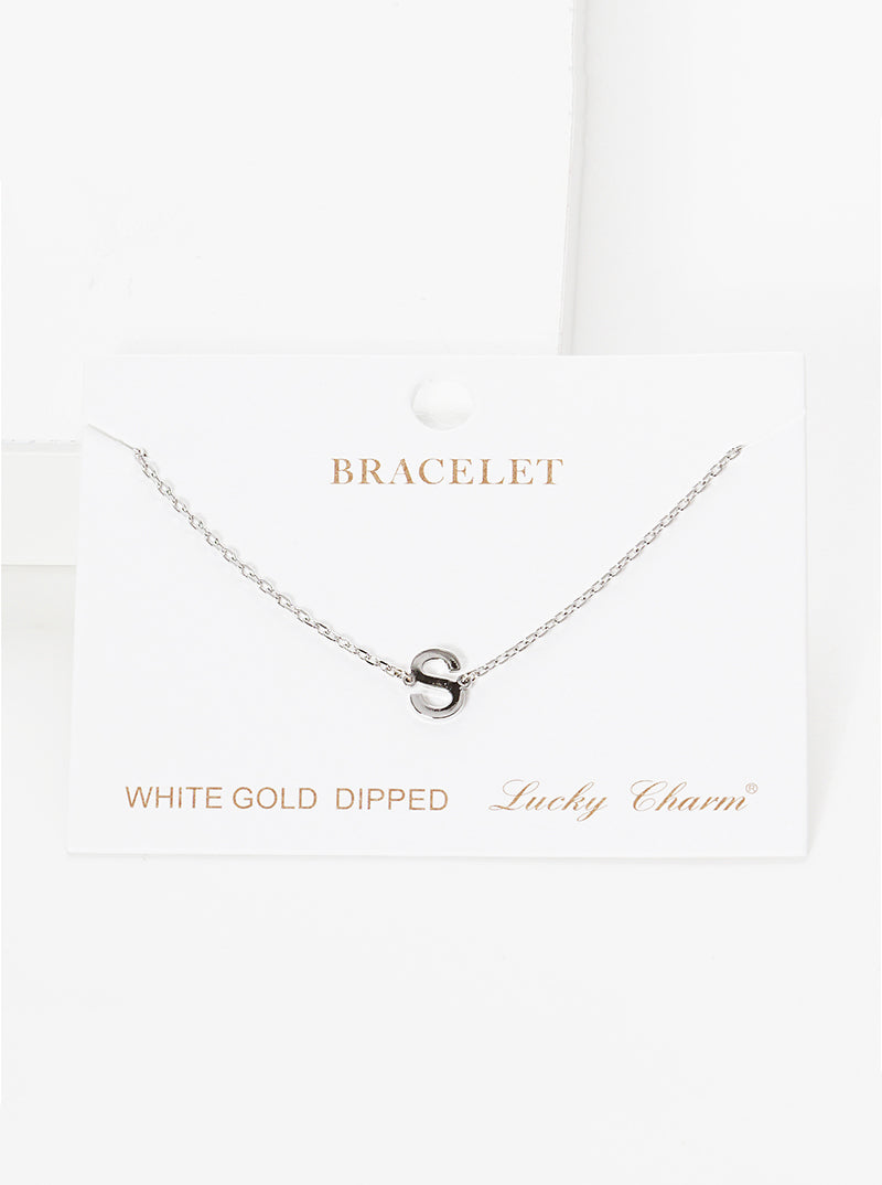 18K Gold Dipped Brass Initial Chain Bracelet