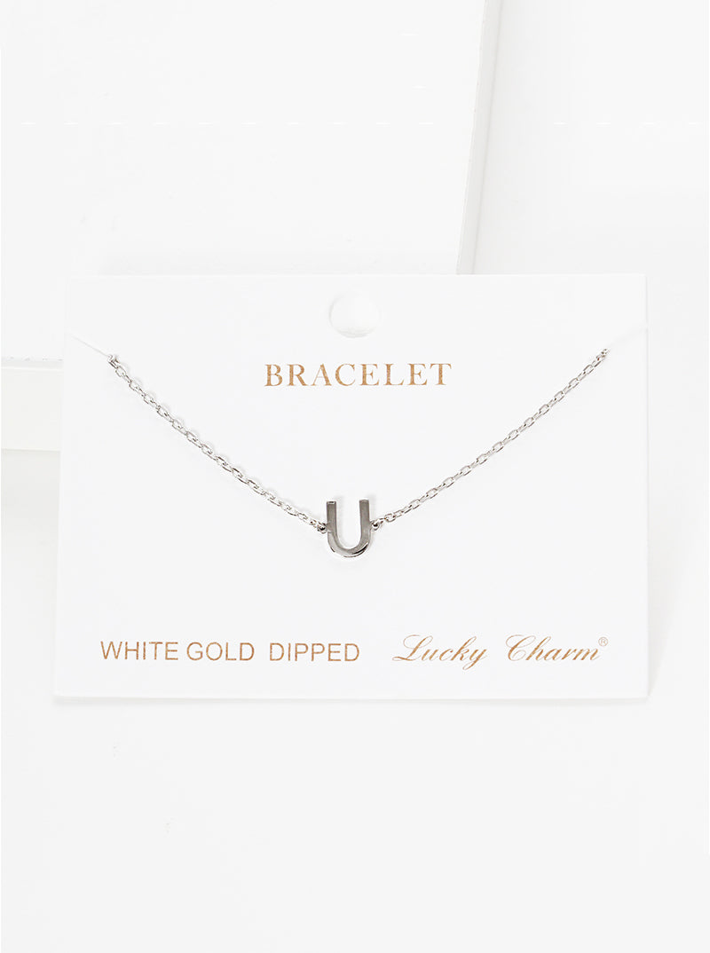 18K Gold Dipped Brass Initial Chain Bracelet