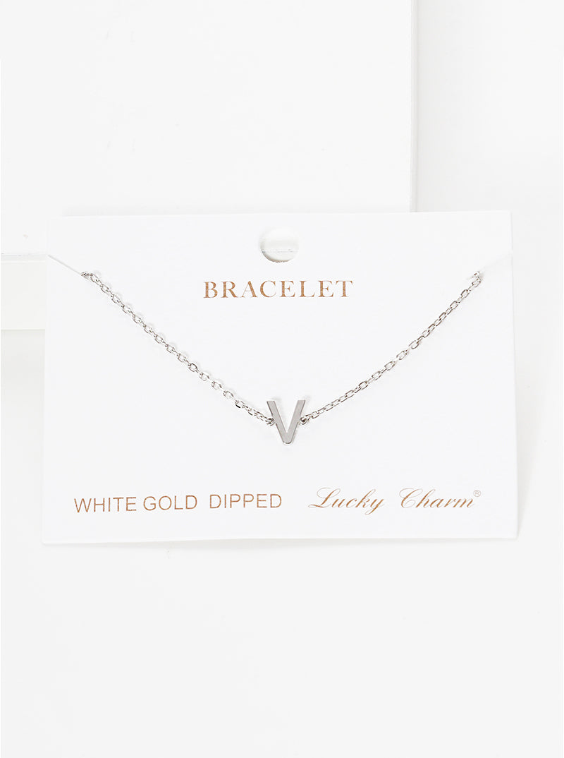 18K Gold Dipped Brass Initial Chain Bracelet