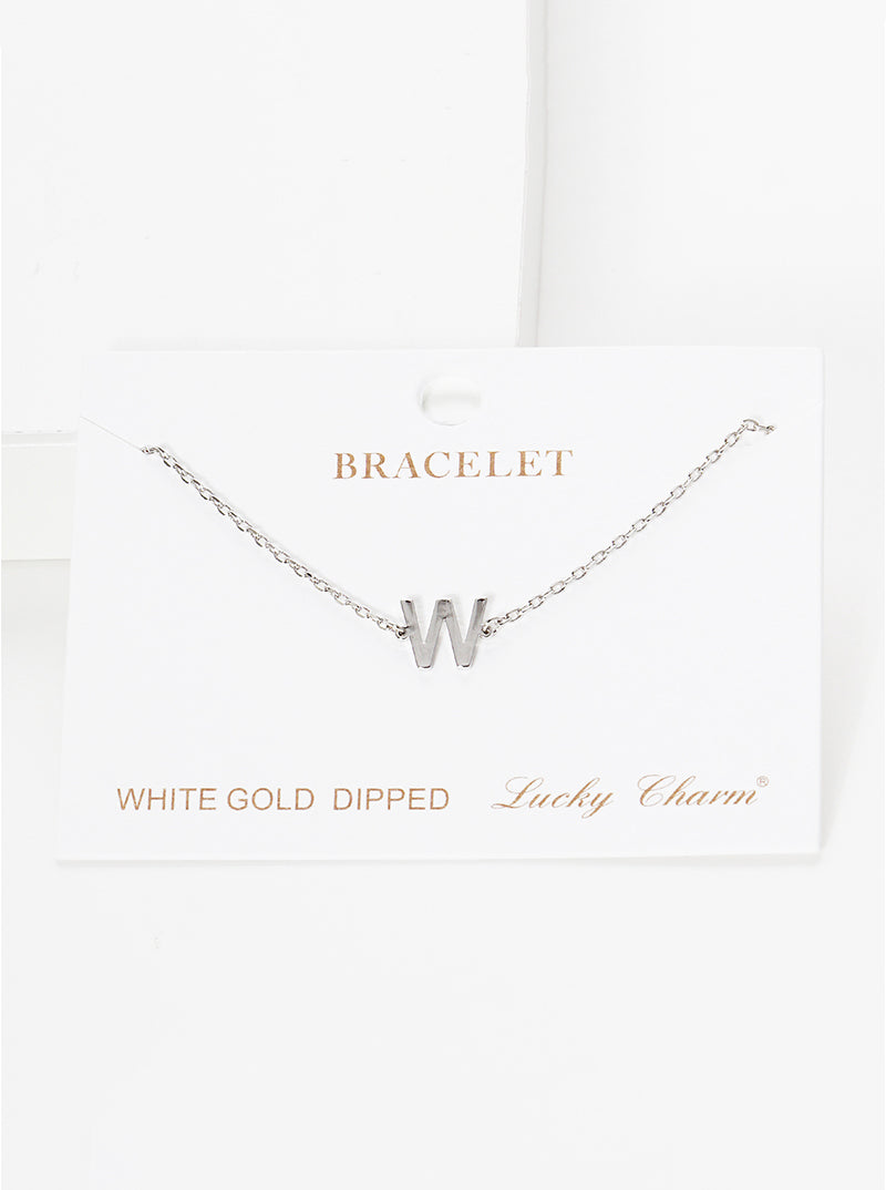 18K Gold Dipped Brass Initial Chain Bracelet