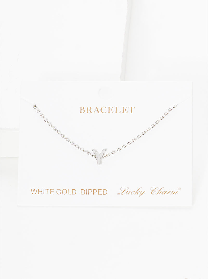 18K Gold Dipped Brass Initial Chain Bracelet