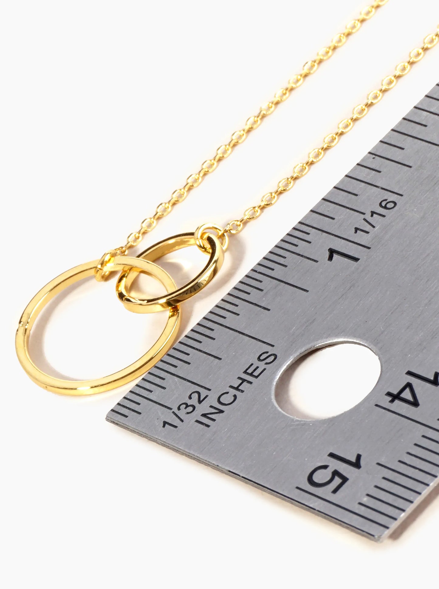 18K Gold Dipped Brass Interlocking Two Circles Chain Anklet