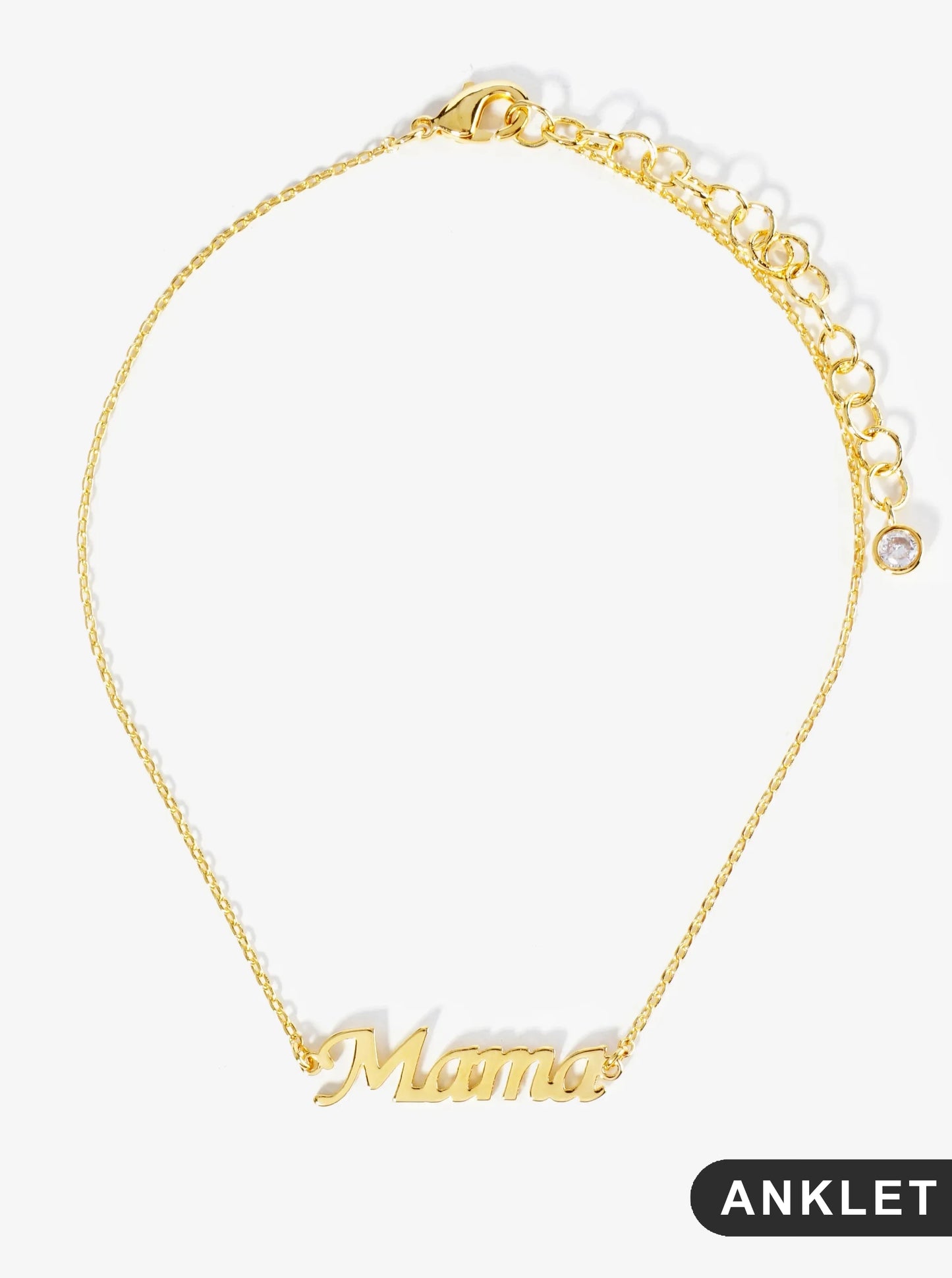 18K Gold Dipped Brass Italic Mama Chain Anklet