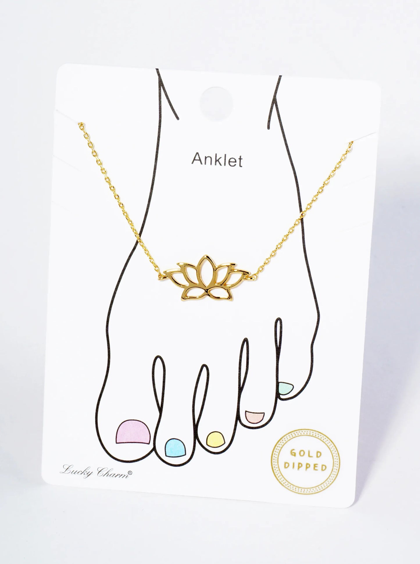 18K Gold Dipped Brass Lotus Chain Anklet