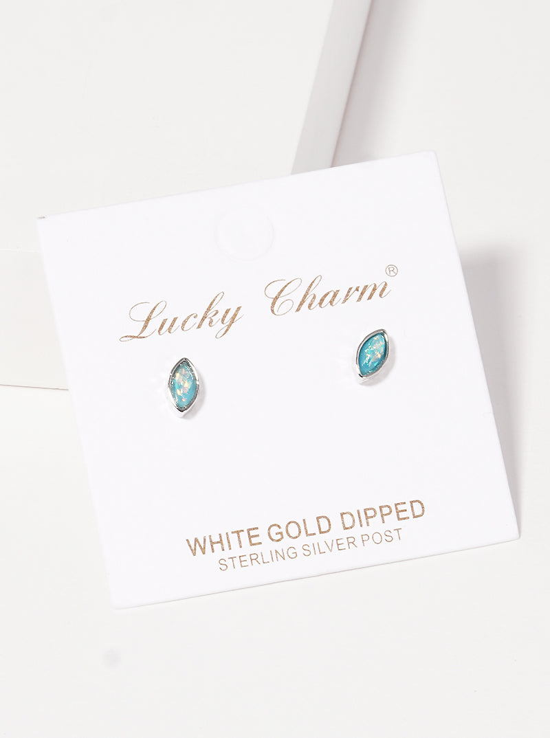 18K-Gold-Dipped Brass Marquise Stud Earrings