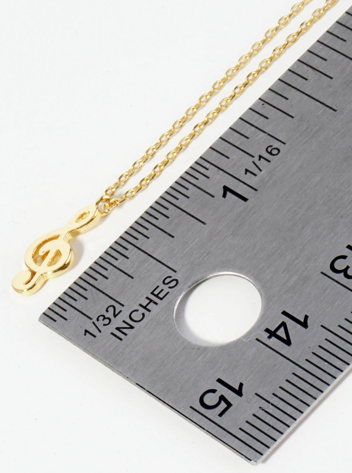 18K Gold Dipped Brass Musical Note Pendant Necklace