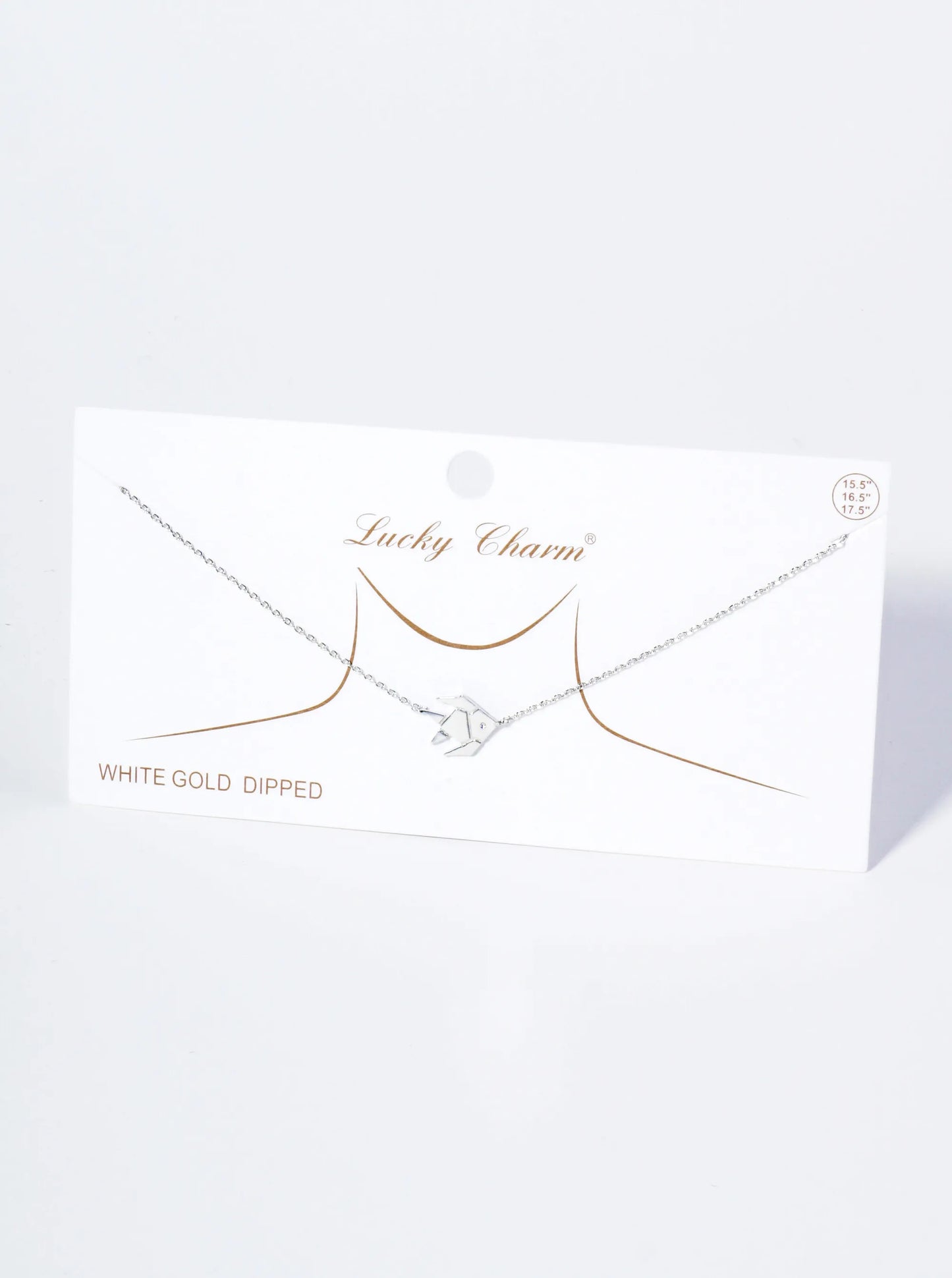 18K Gold Dipped Brass Paper Fish Pendant Necklace