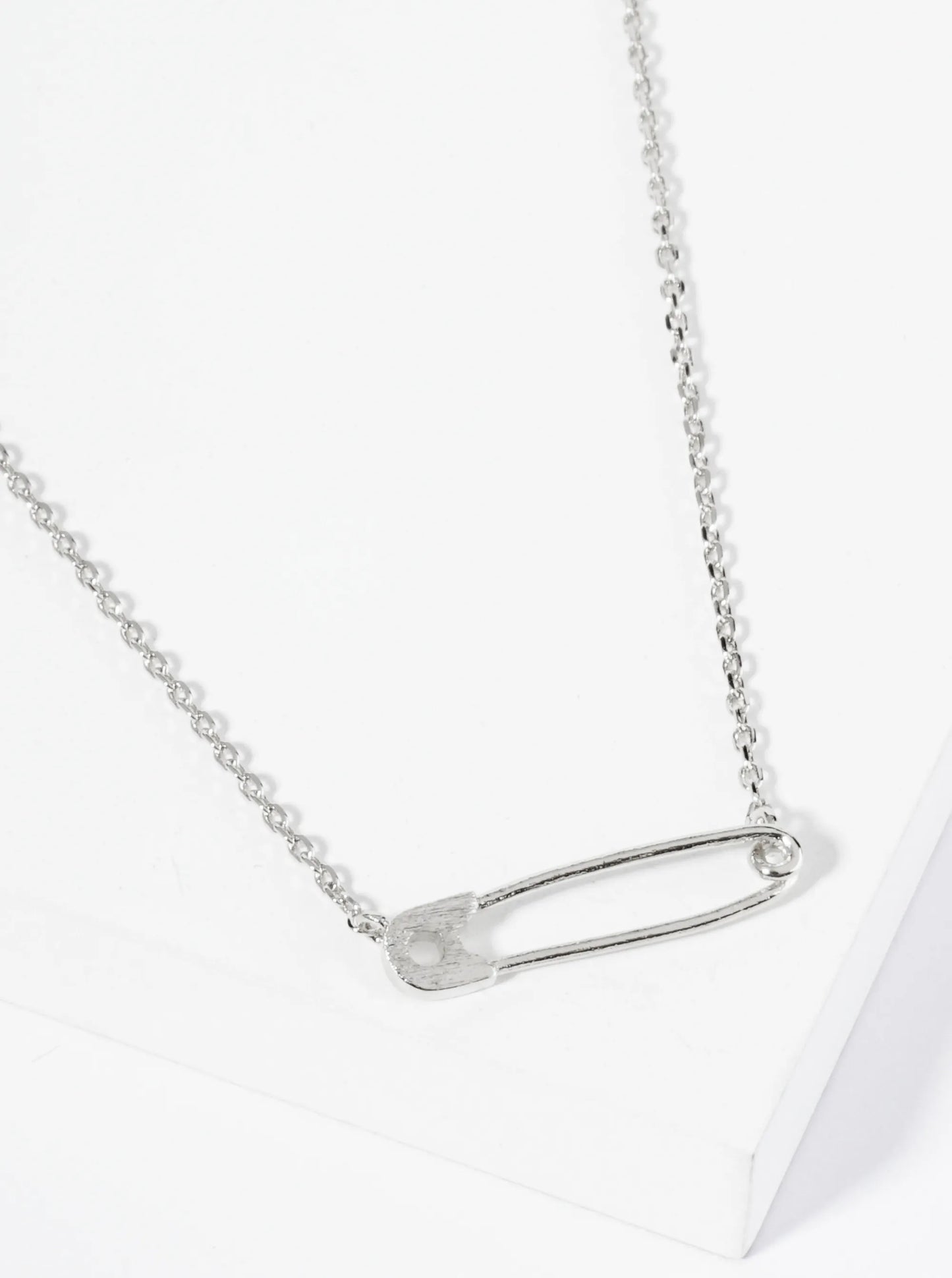 18K Gold Dipped Brass Safety Pin Pendant Necklace