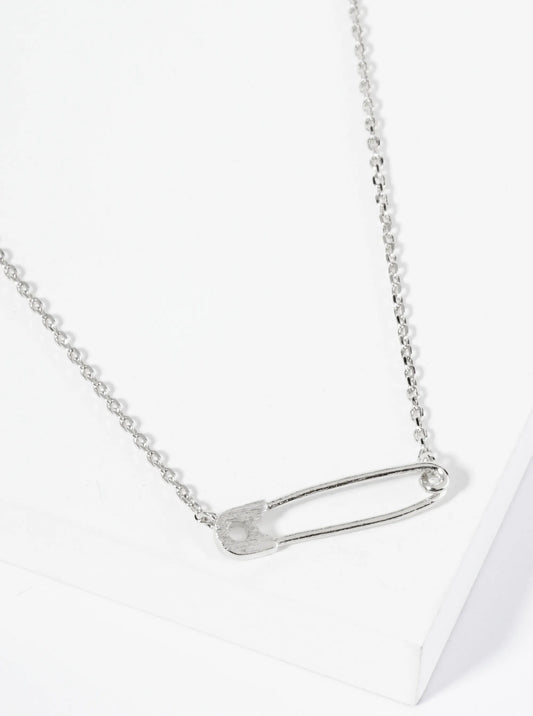 18K Gold Dipped Brass Safety Pin Pendant Necklace