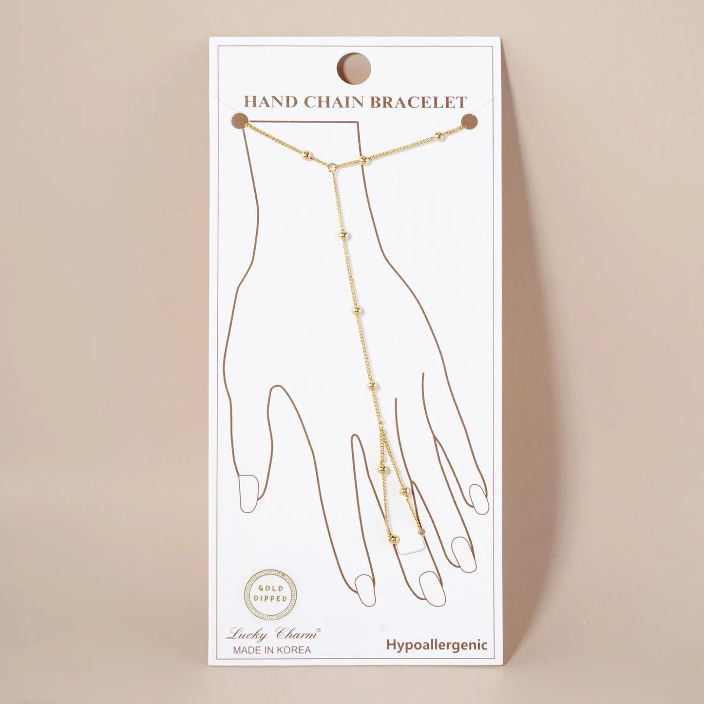 18K-Gold-Dipped Brass Satellite Hand-Chain Bracelet