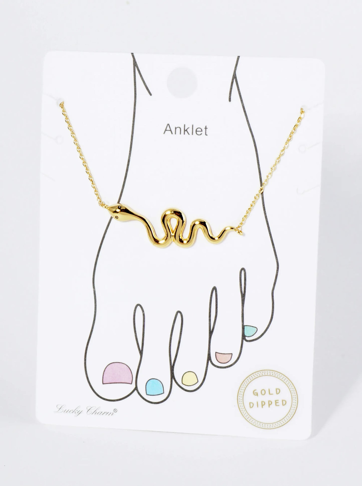 18K Gold Dipped Brass Snake Chain Anklet