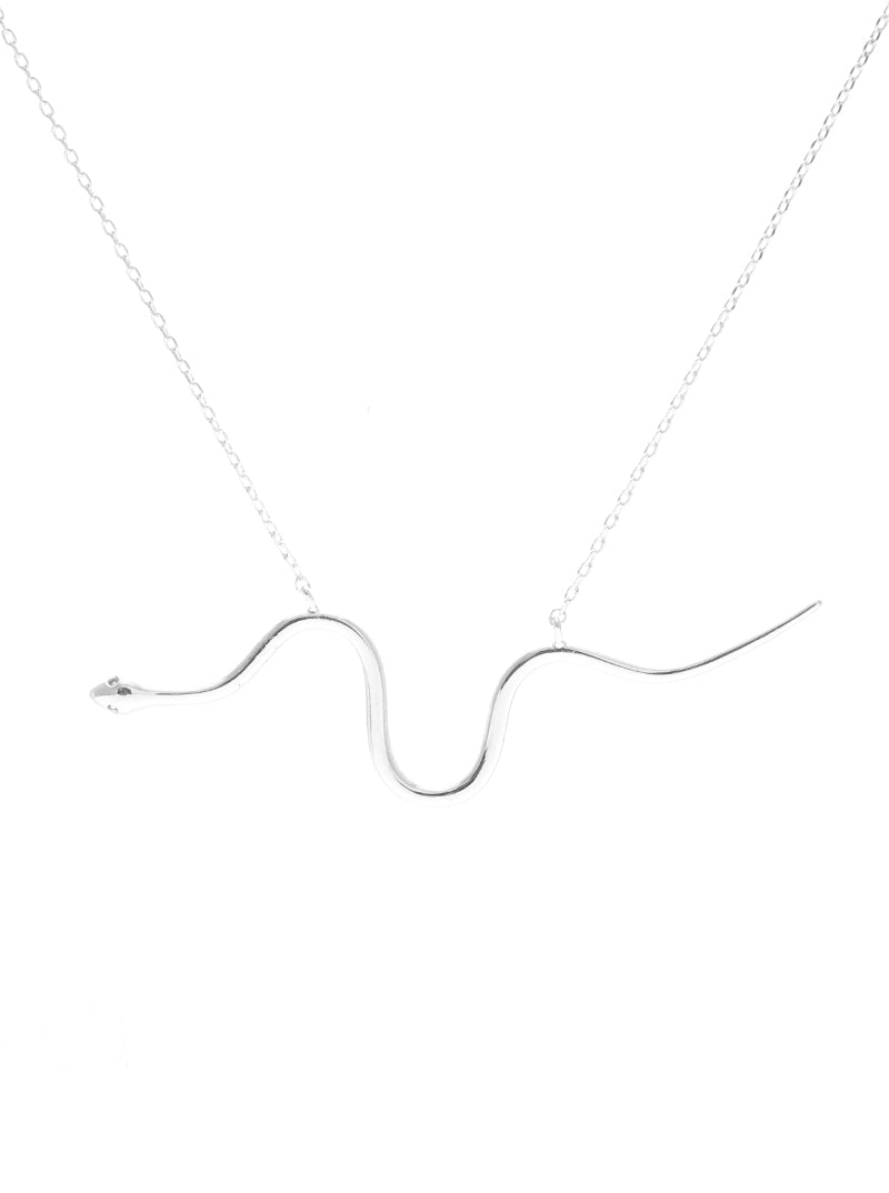 18K-Gold-Dipped Brass Snake Pendant Necklace