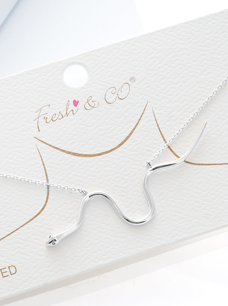18K-Gold-Dipped Brass Snake Pendant Necklace