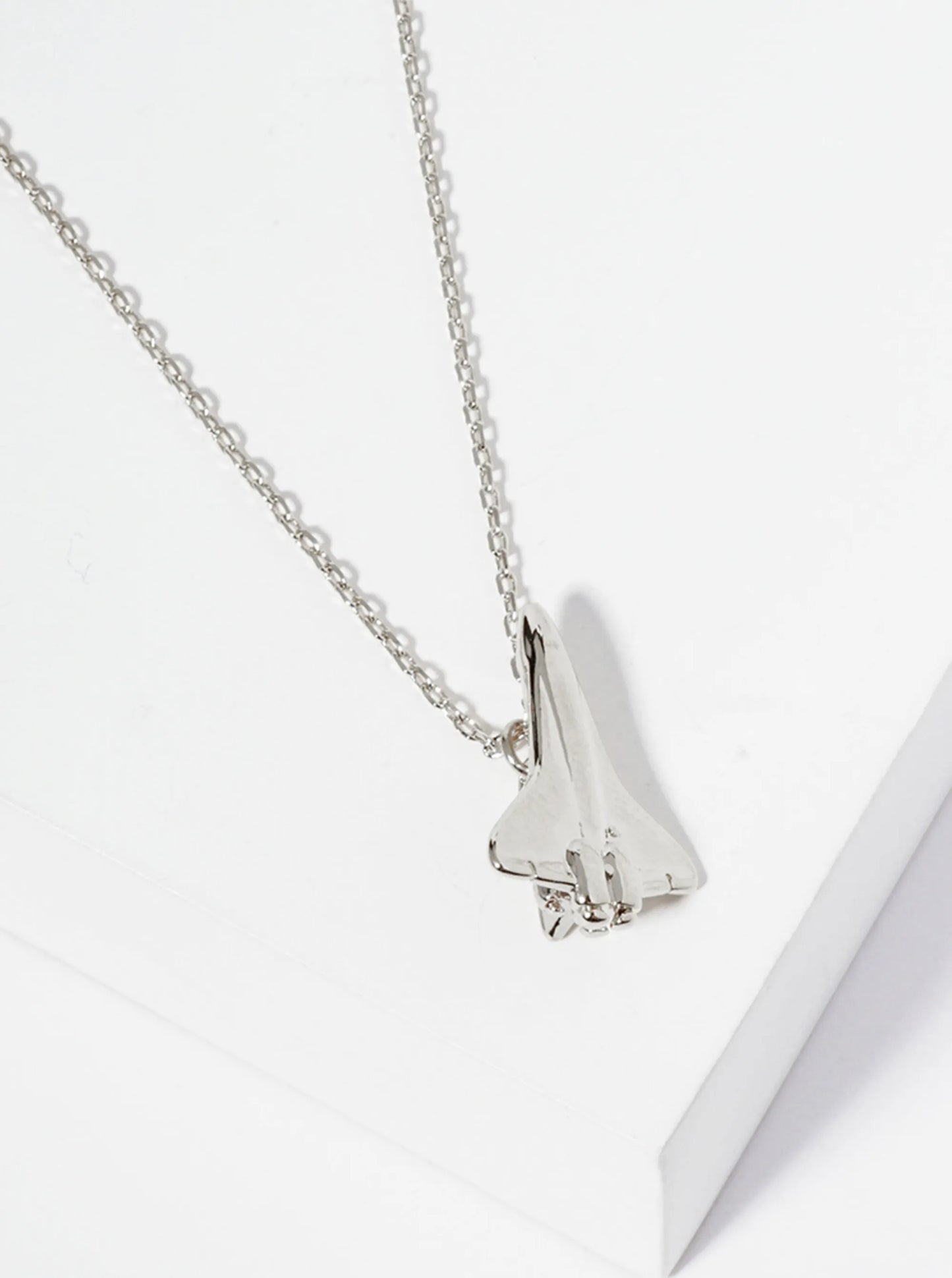 18K-Gold-Dipped Brass Spacecraft Rocket Pendant Necklace