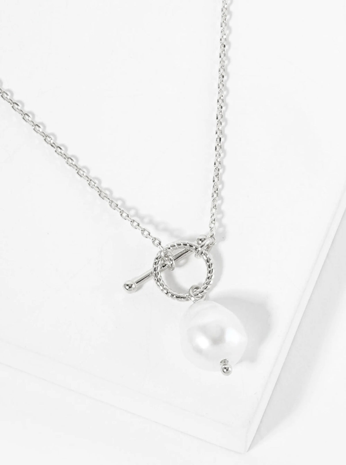 18K-Gold-Dipped Brass Toggle-Closure Freshwater-Pearl Pendant Necklace
