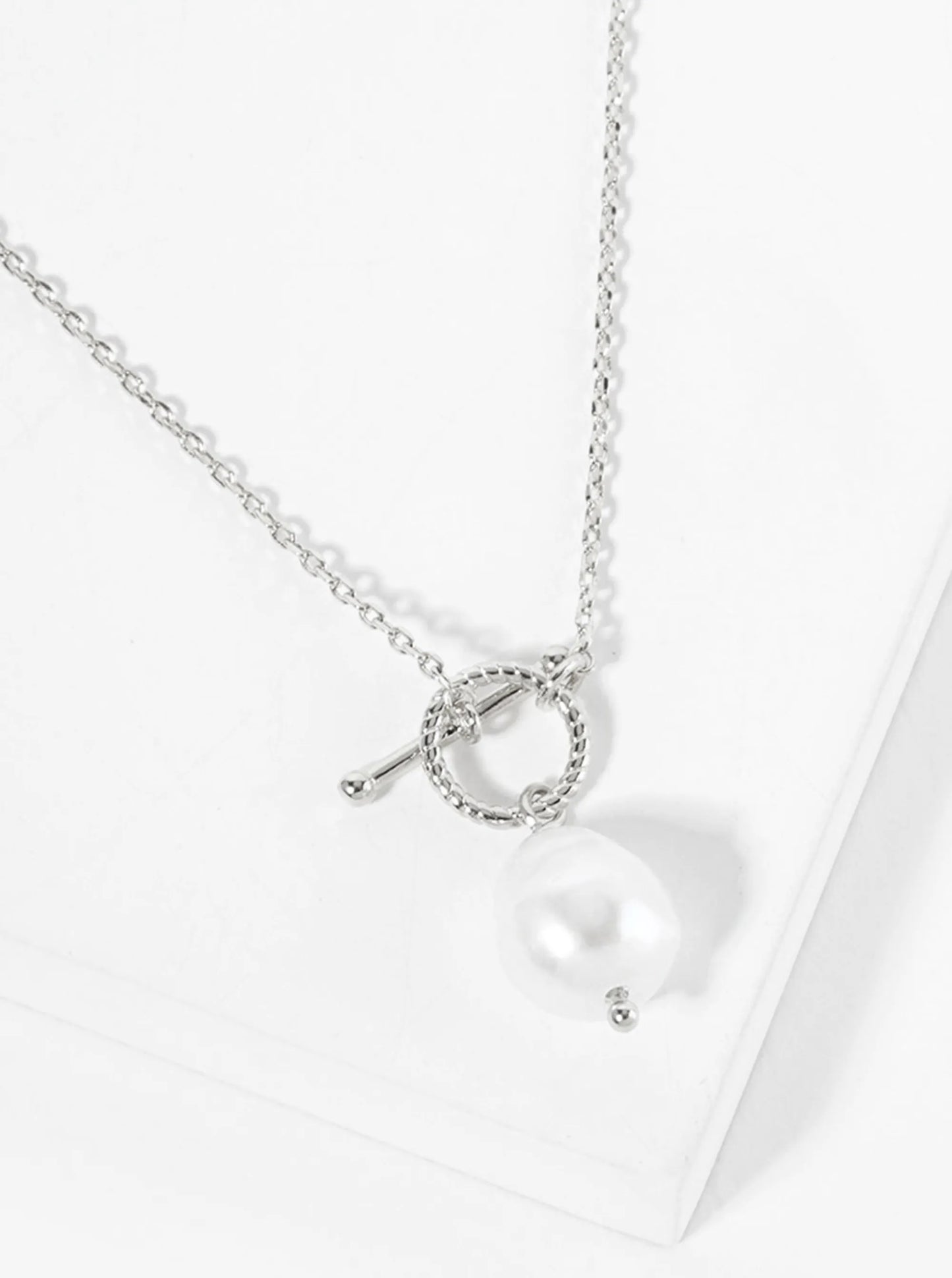 18K-Gold-Dipped Brass Toggle-Closure Freshwater-Pearl Pendant Necklace
