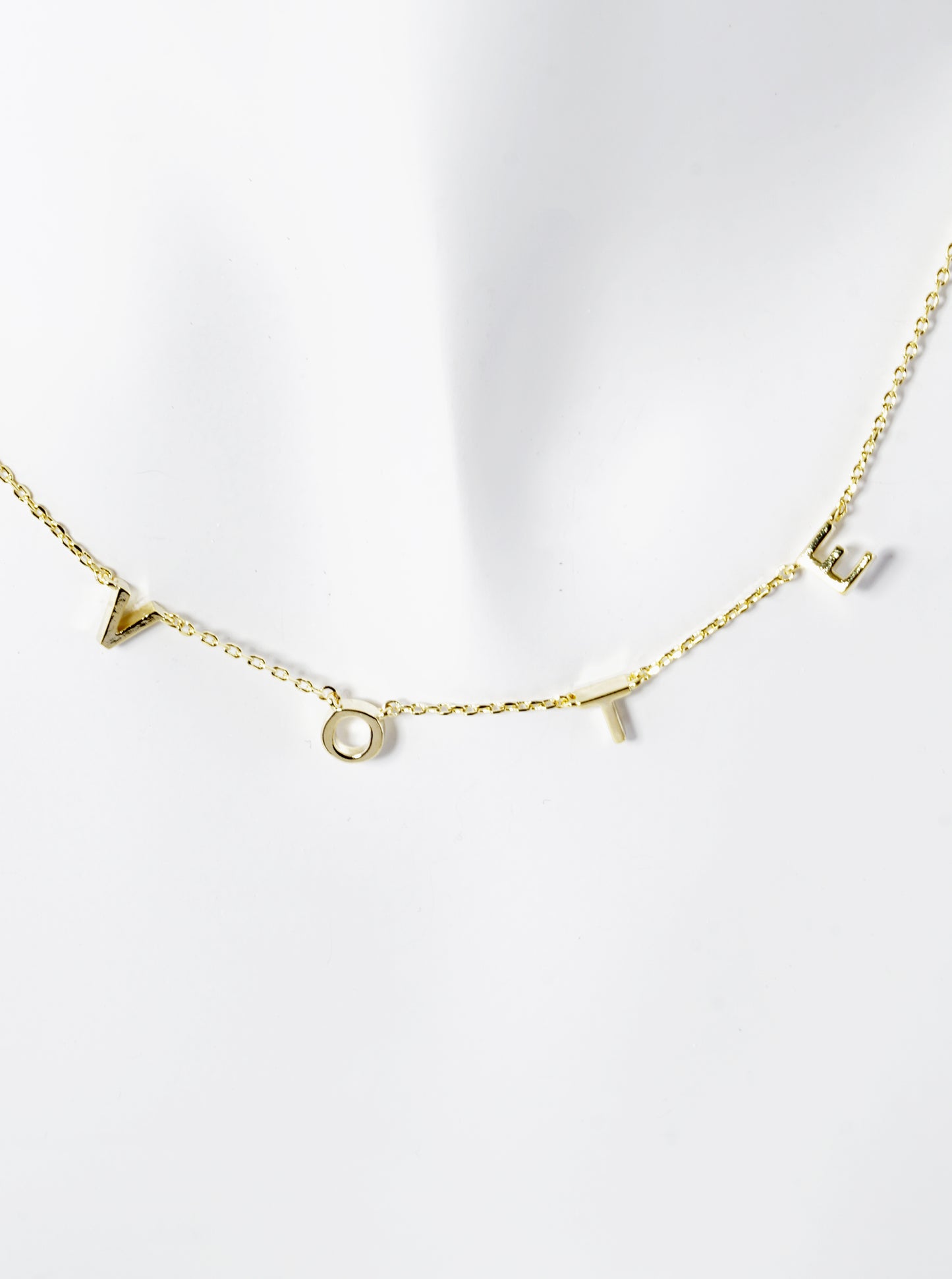 18K Gold Dipped Brass Vote Pendant Necklace