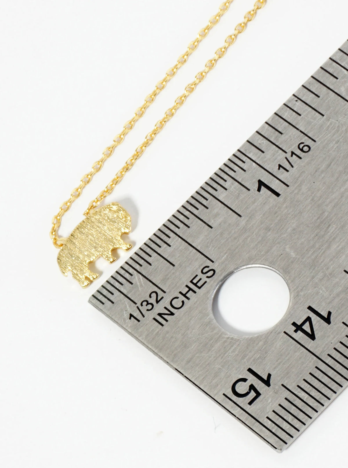 18K Gold Dipped Brushed Brass Buffalo Pendant Necklace
