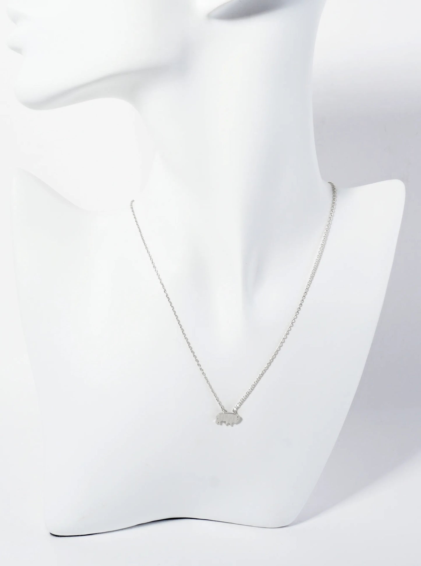 18K Gold Dipped Brushed Brass Buffalo Pendant Necklace