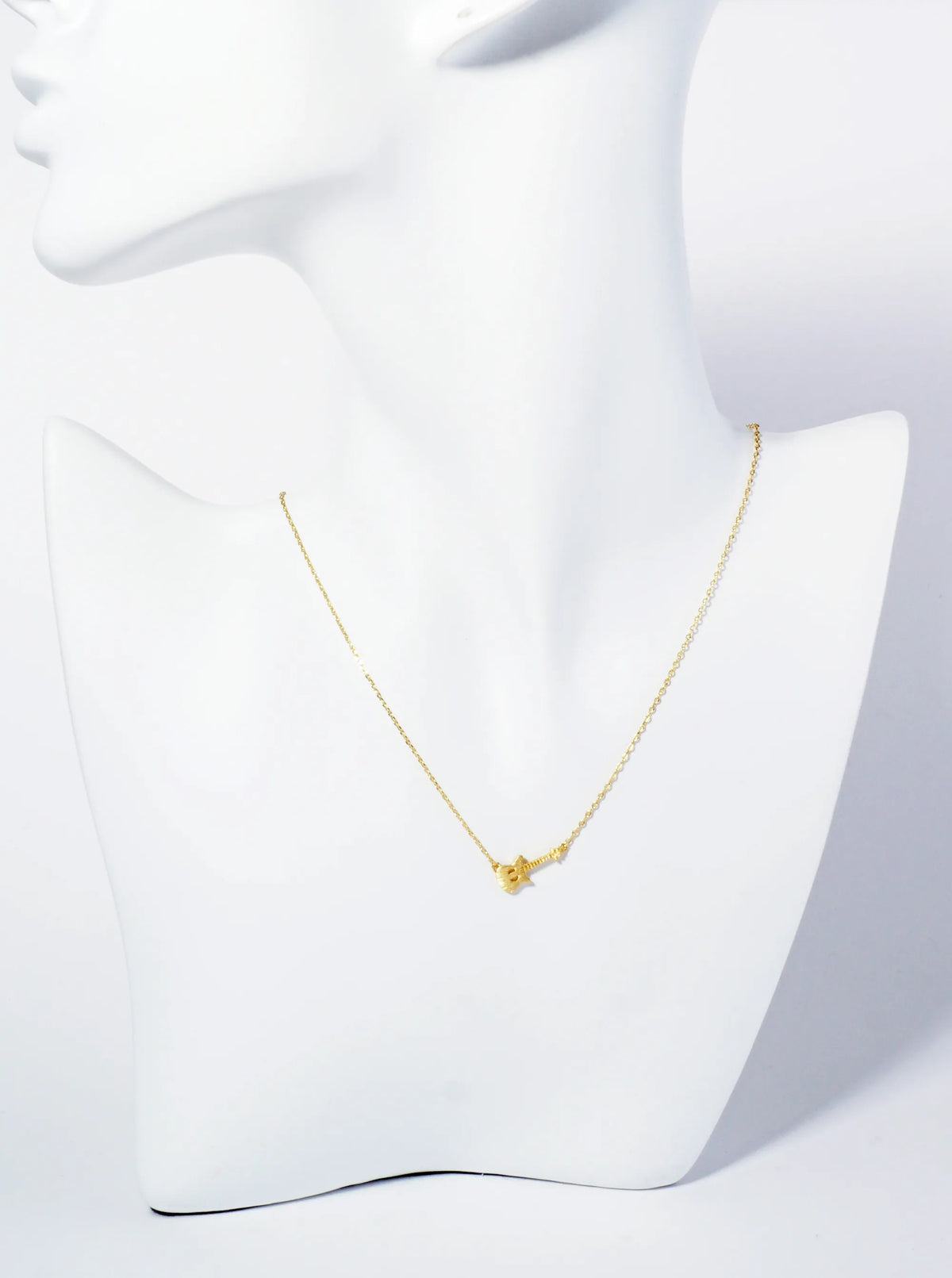18K Gold Dipped Brushed Brass Electric Guitar Pendant Necklace