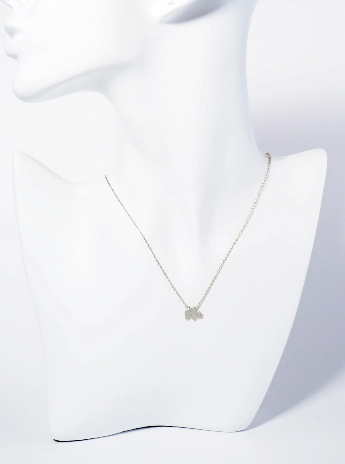 18K Gold Dipped Brushed Brass Elephant Pendant Necklace