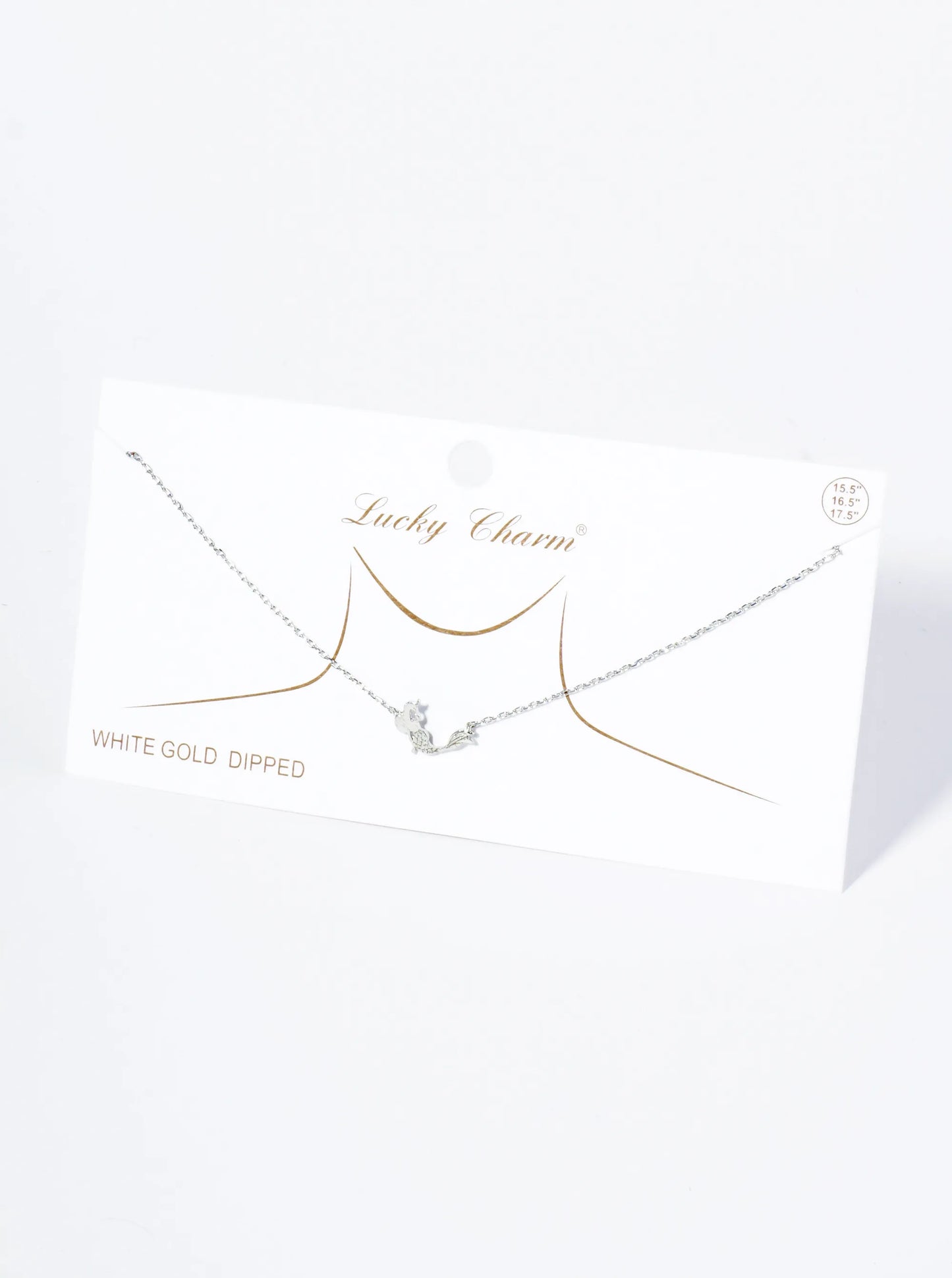 18K Gold Dipped Brushed Brass Mermaid Pendant Necklace