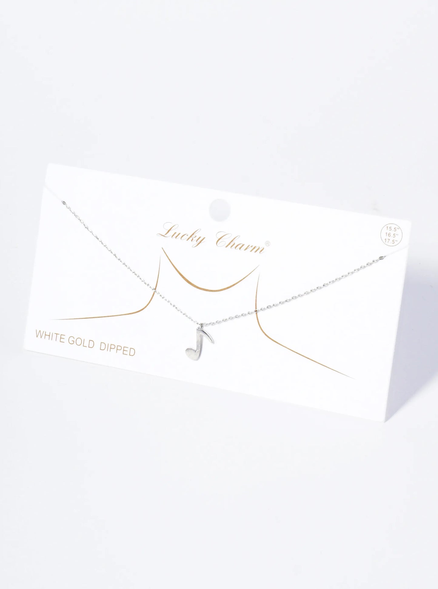 18K Gold Dipped Brushed Brass Musical Note Pendant Necklace