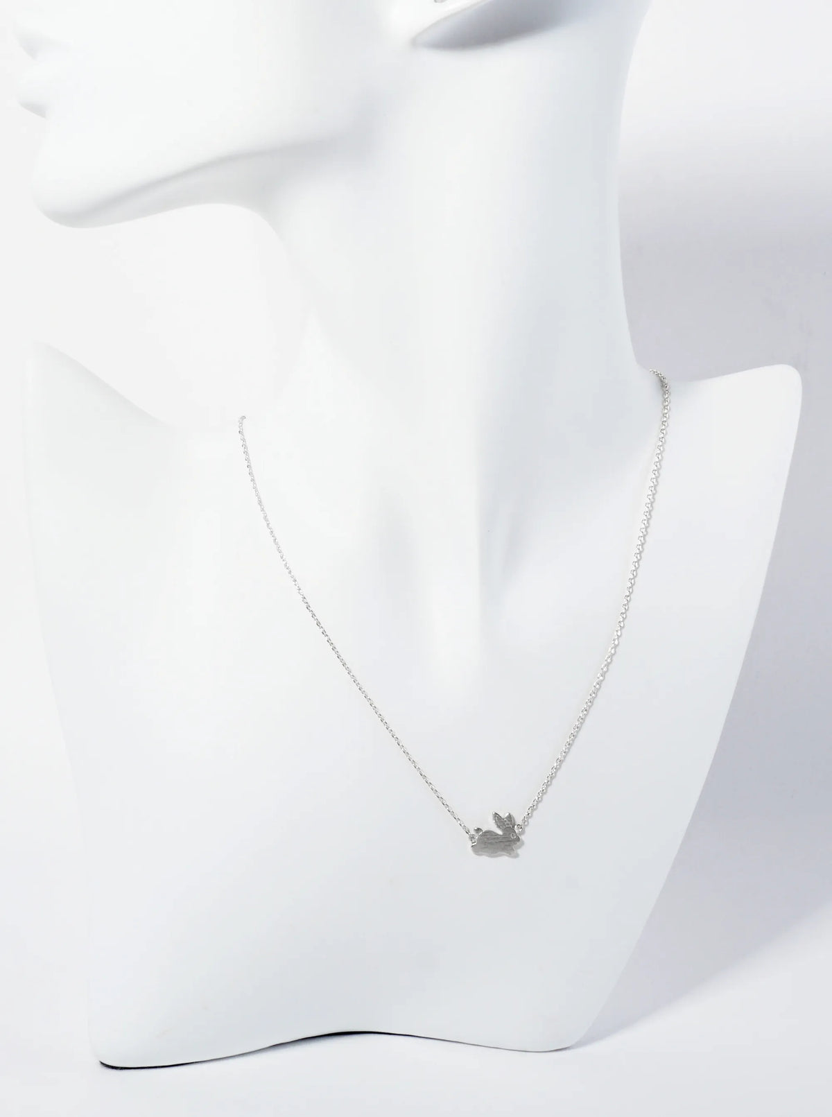 18K Gold Dipped Brushed Brass Rabbit Pendant Necklace
