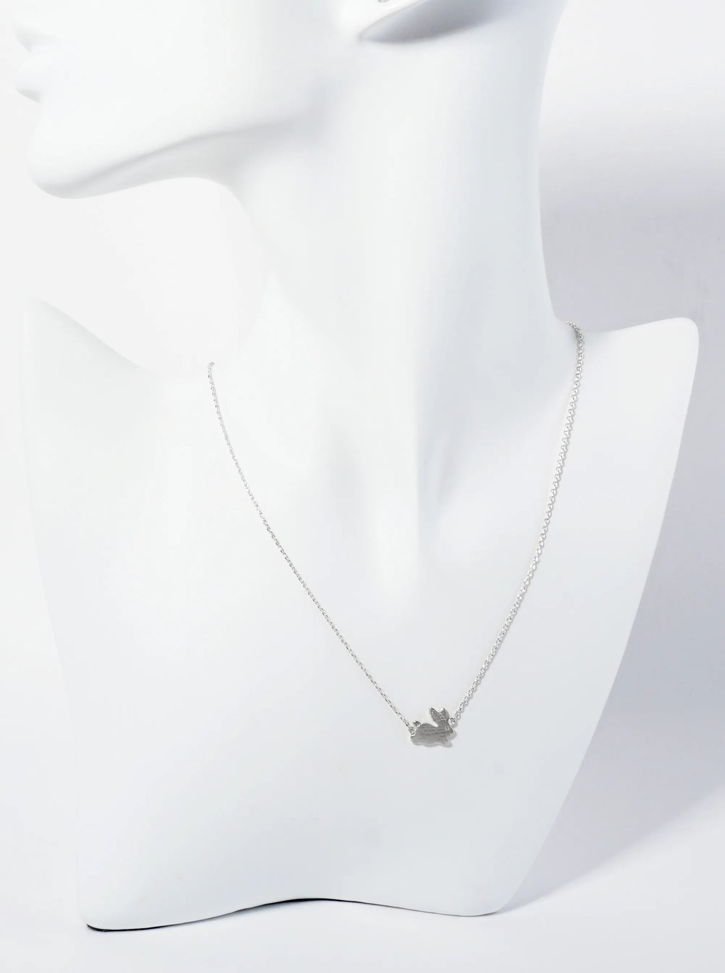 18K Gold Dipped Brushed Brass Rabbit Pendant Necklace