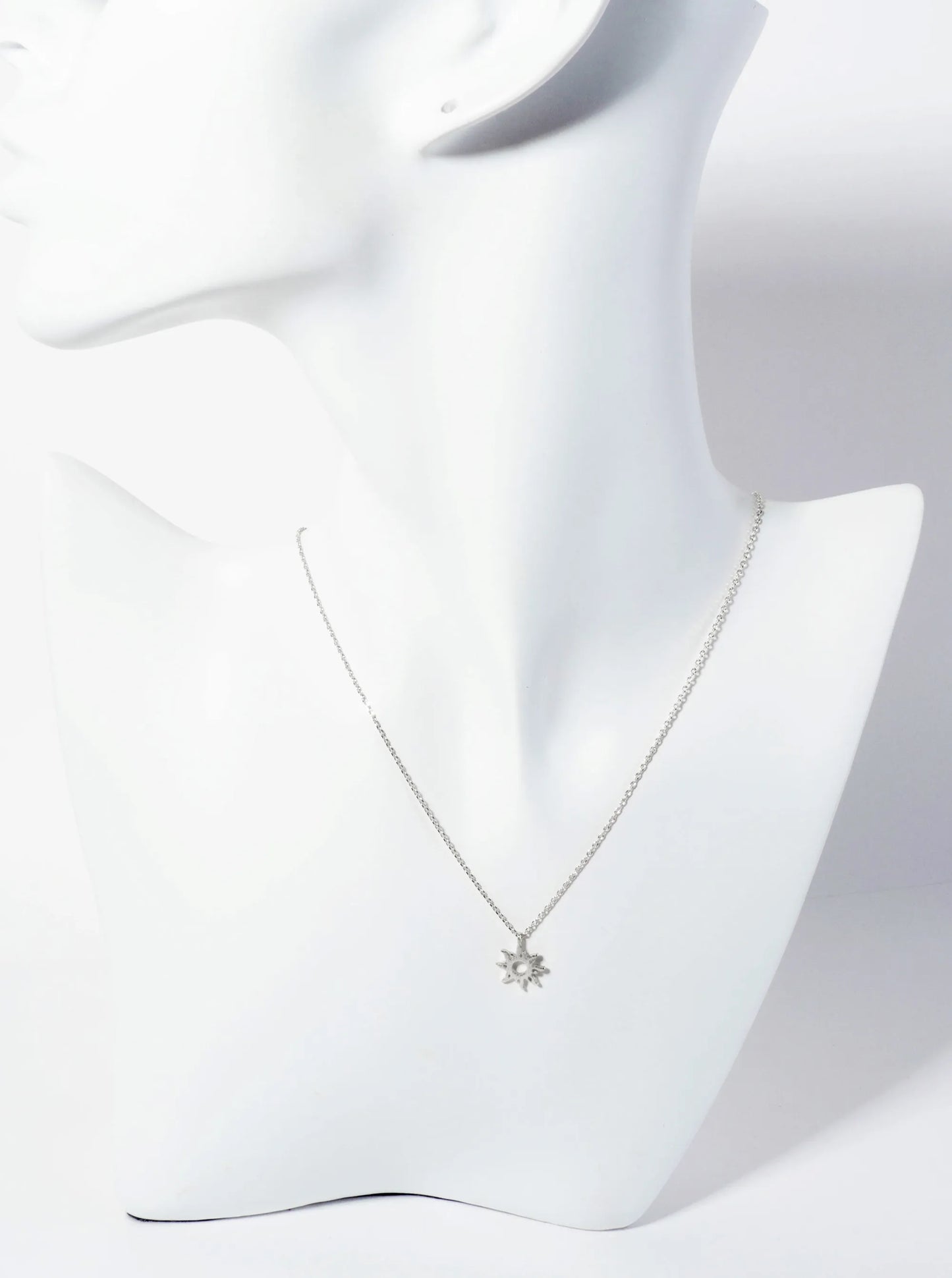 18K Gold Dipped Brushed Brass Sun Pendant Necklace