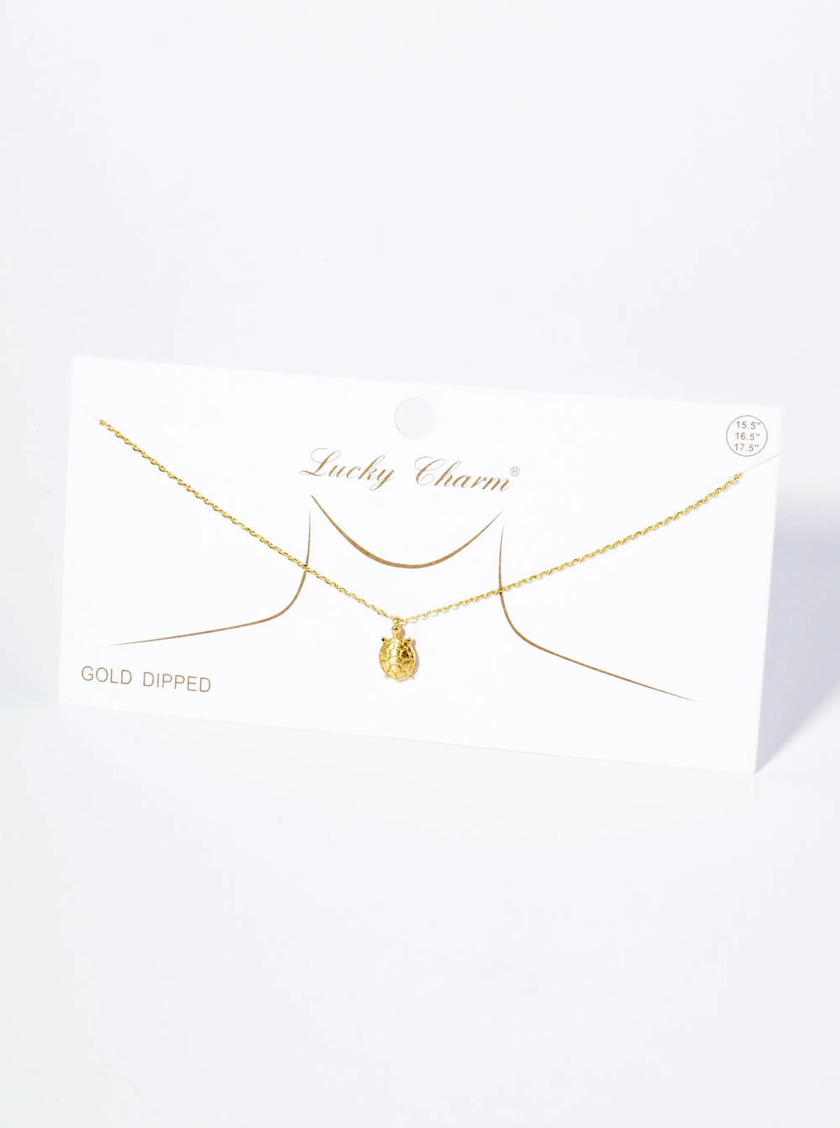 18K Gold Dipped Brushed Brass Turtle Pendant Necklace
