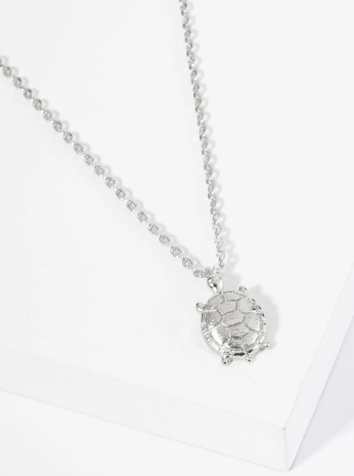 18K Gold Dipped Brushed Brass Turtle Pendant Necklace